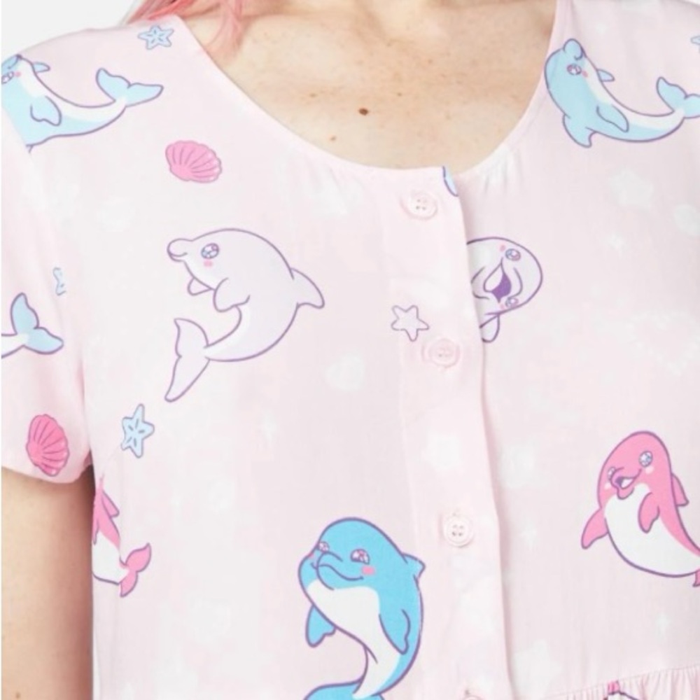 Dangerfield Pink Dolphin Print Nightgown